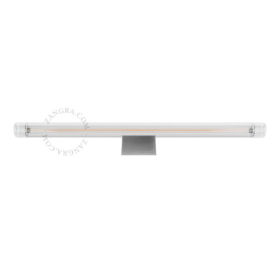 Wall lamp S14d with ribbed linear bulb 50cm silver Zangra
