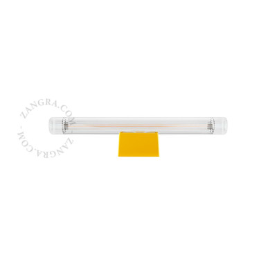 Lampa ścienna S14d z żebrowaną liniową żarówką 30cm żółta Zangra