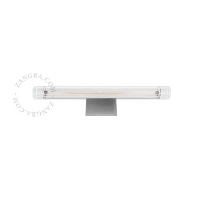 Wall lamp S14d with ribbed linear bulb 30cm silver Zangra