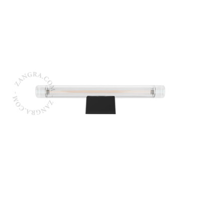 Lampa ścienna S14d z żebrowaną liniową żarówką 30cm czarna Zangra