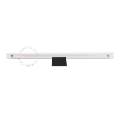Lampa ścienna S14d z żebrowaną liniową żarówką 50cm czarna Zangra