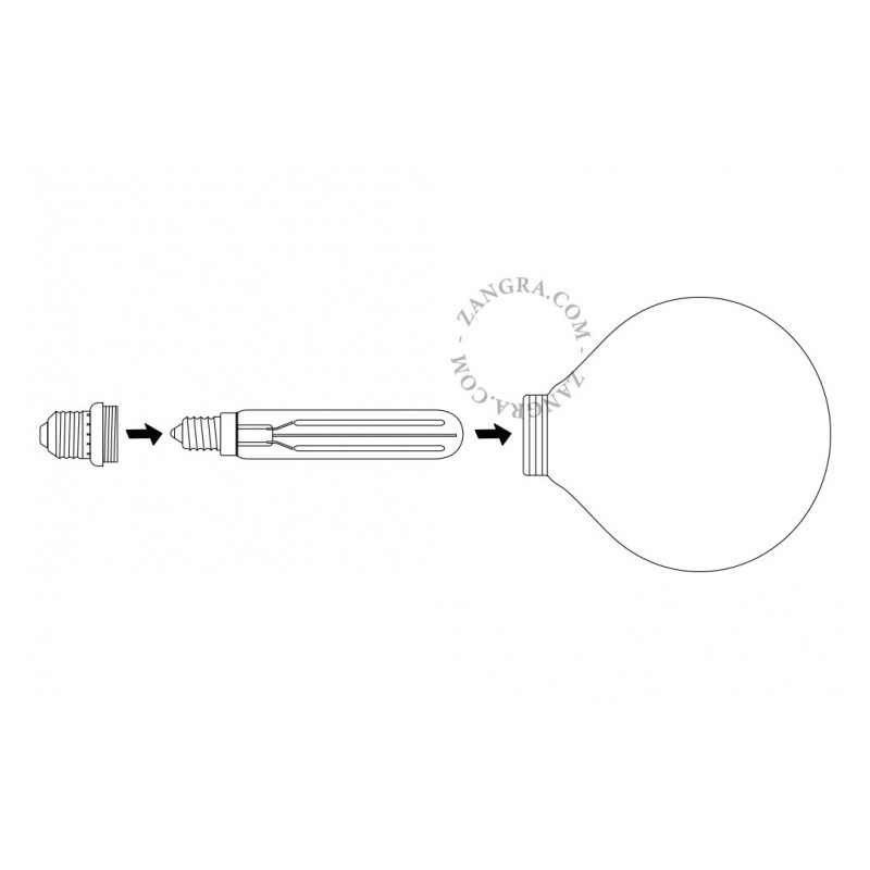 Decorative LED bulb with shade E27 4W 2700K 350lm Zangra