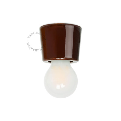 Porcelanowa lampa sufitowa, ścienna Annie E27 brązowa Zangra