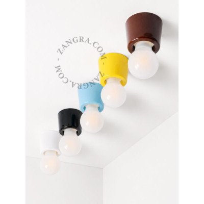 Porcelanowa lampa sufitowa, ścienna Annie E27 jasnoniebieska Zangra