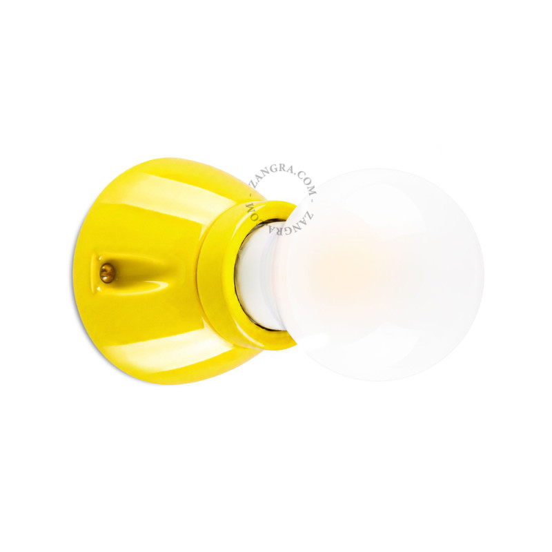 Lampa sufitowa / ścienna żółta porcelana light.020.c.y, E27 Zangra