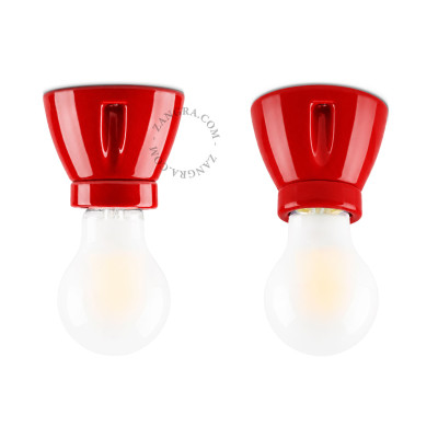 Lampa sufitowa / ścienna czerwona porcelana light.020.c.y, E27 Zangra