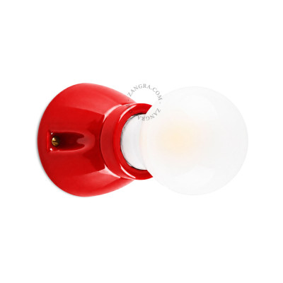 Lampa sufitowa / ścienna czerwona porcelana light.020.c.y, E27 Zangra