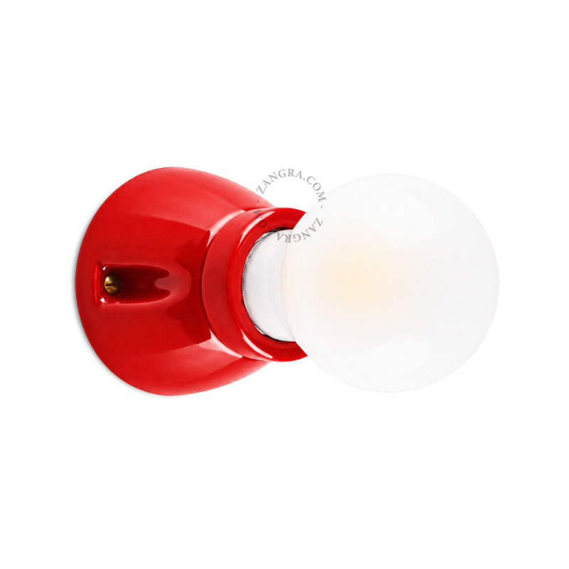 Lampa sufitowa / ścienna czerwona porcelana light.020.c.y, E27 Zangra