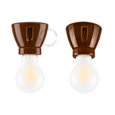 Lampa sufitowa / ścienna brązowa porcelana light.020.c.y, E27 Zangra
