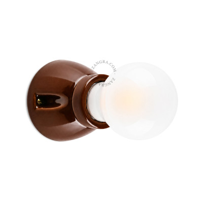Lampa sufitowa / ścienna brązowa porcelana light.020.c.y, E27 Zangra