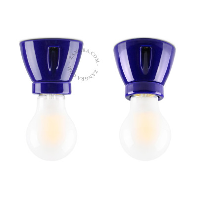 Ceiling / wall lamp blue porcelain light.020.c.y, E27 Zangra