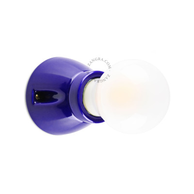 Ceiling / wall lamp blue porcelain light.020.c.y, E27 Zangra