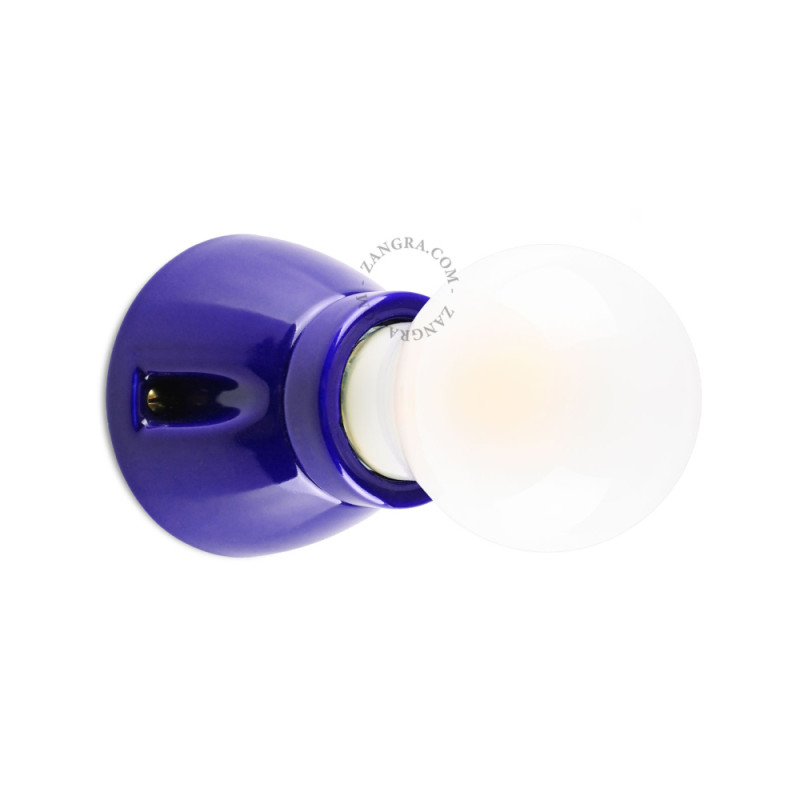 Ceiling / wall lamp blue porcelain light.020.c.y, E27 Zangra
