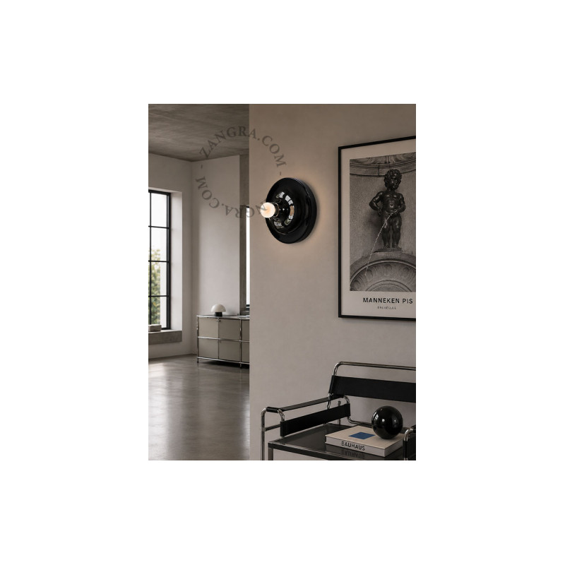 Aluminum ceiling, wall lamp eli.b black Zangra