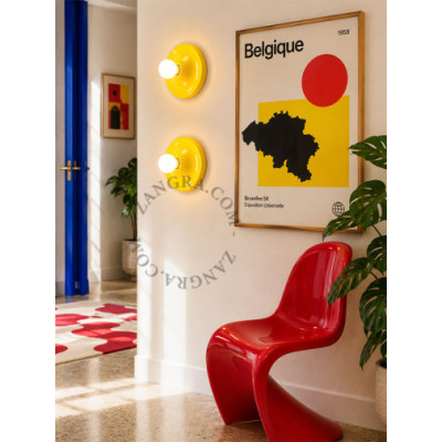 Aluminum ceiling, wall lamp eli.y yellow Zangra