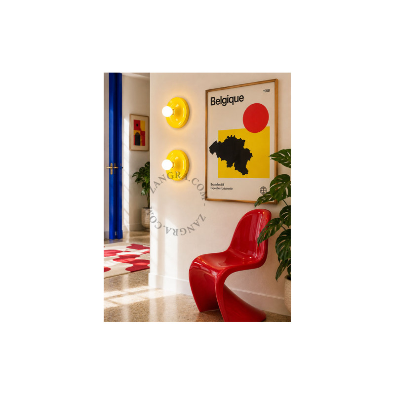 Aluminum ceiling, wall lamp eli.y yellow Zangra