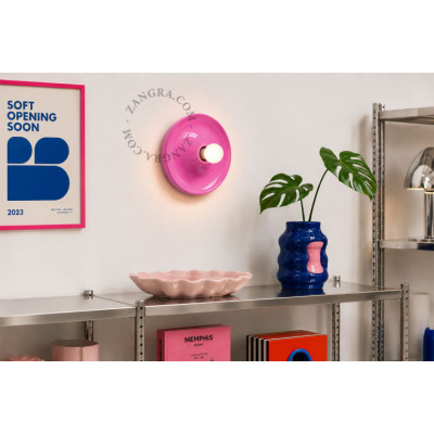 Aluminum ceiling, wall lamp eli.p pink Zangra