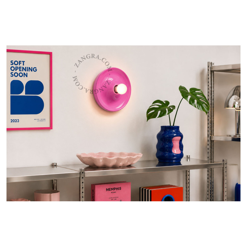 Aluminum ceiling, wall lamp eli.p pink Zangra