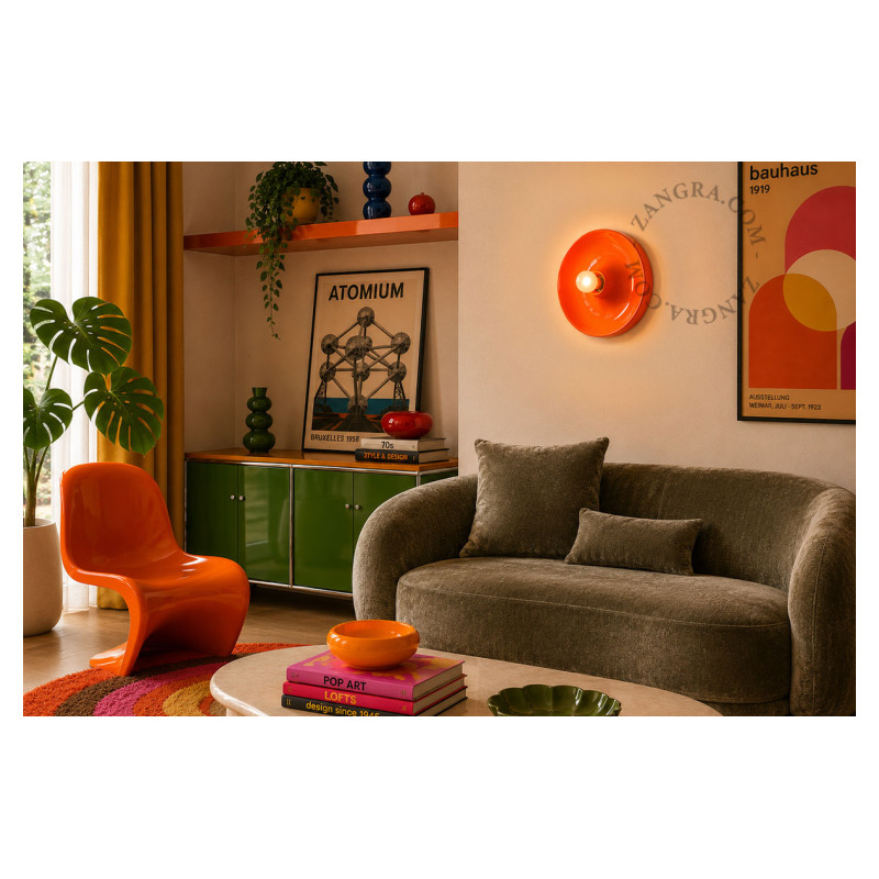 Aluminum ceiling, wall lamp eli.o orange Zangra