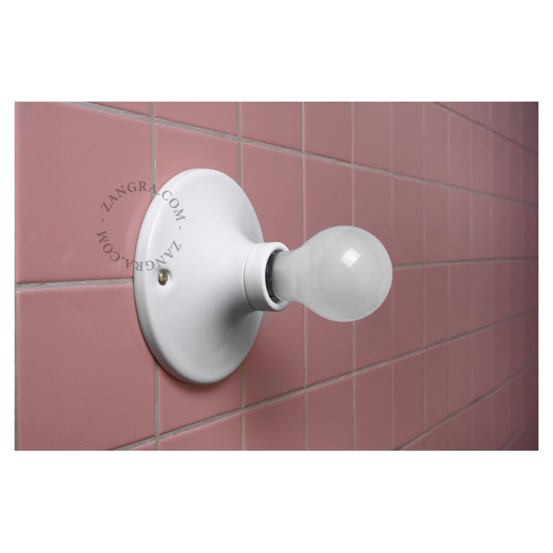 Porcelanowa lampa sufitowa, ścienna dali.w biała Zangra