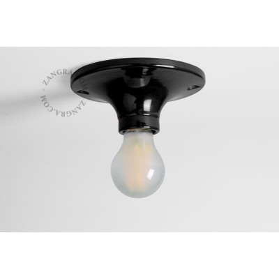 Porcelanowa lampa sufitowa, ścienna dali.b czarna Zangra