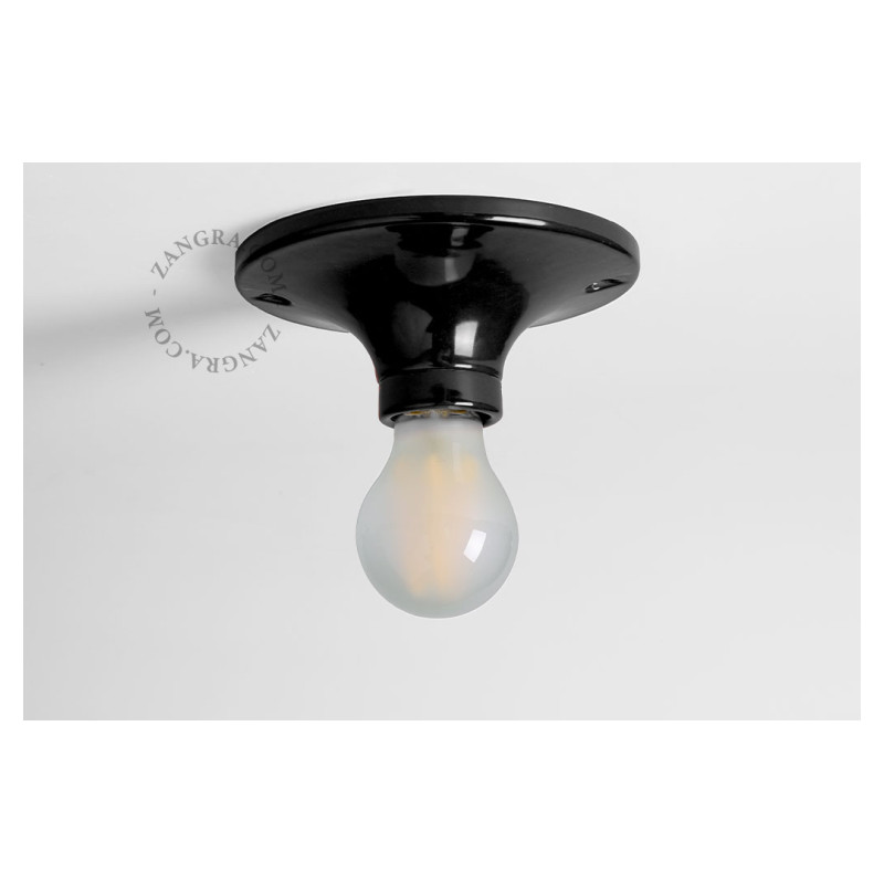 Porcelanowa lampa sufitowa, ścienna dali.b czarna Zangra
