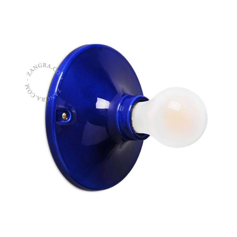 Porcelanowa lampa sufitowa, ścienna dali.bl niebieska Zangra