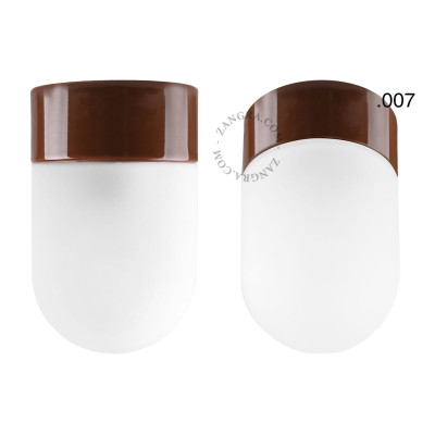Porcelain ceiling lamp david.c.br with opal glass shade 007 brown Zangra