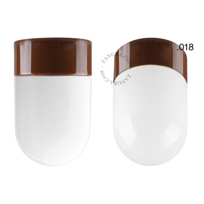 Porcelanowa lampa sufitowa david.c.br z mlecznym szklanym kloszem 018 brązowa Zangra