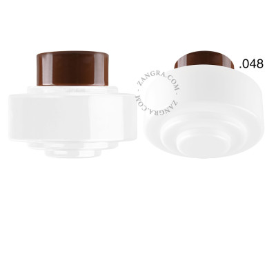 Porcelanowa lampa sufitowa david.c.br z mlecznym szklanym kloszem 048 brązowa Zangra