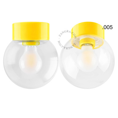 Porcelanowa lampa sufitowa david.c.y z przezroczystym szklanym kloszem 005 żółta Zangra