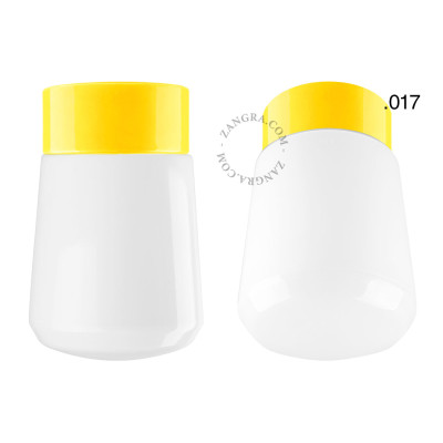 Porcelain ceiling lamp david.c.y with opal glass shade 017 yellow Zangra