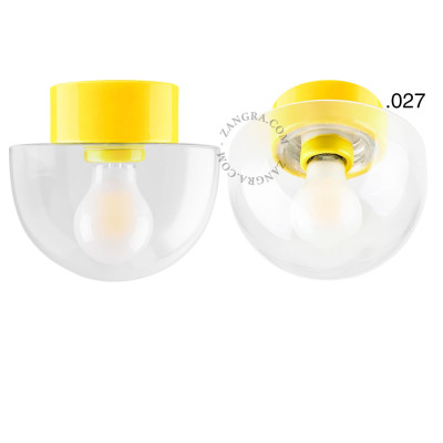 Porcelanowa lampa sufitowa david.c.y z przezroczystym szklanym 027 żółta Zangra
