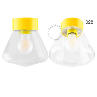 Porcelanowa lampa sufitowa david.c.y z przezroczystym szklanym 028 żółta Zangra