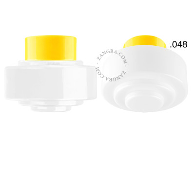 Porcelain ceiling lamp david.c.y with opal glass shade 048 yellow Zangra
