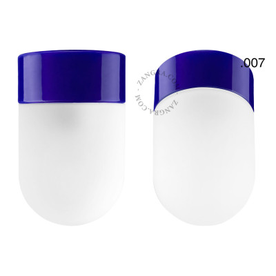 Porcelain ceiling lamp david.c.bl with opal glass shade 007 blue Zangra