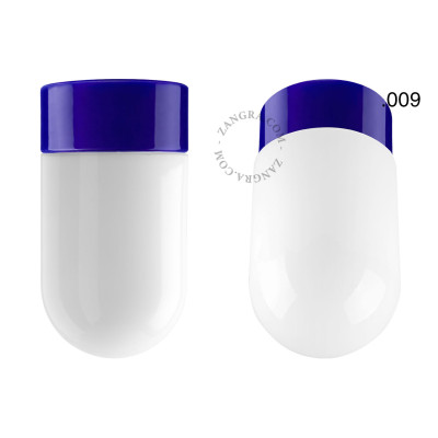 Porcelain ceiling lamp david.c.bl with opal glass shade 009 blue Zangra