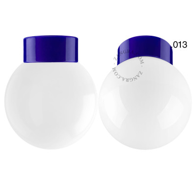 Porcelain ceiling lamp david.c.bl with opal plastic shade 013 blue Zangra