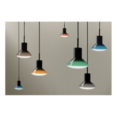 Niebieska lampa wisząca Onda Blue ze szklanym kloszem Grupa Products