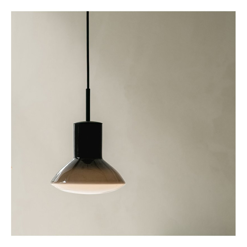 Brązowa lampa wisząca Onda Brown ze szklanym kloszem Grupa Products
