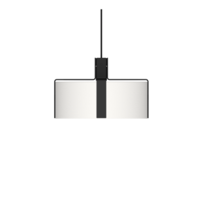 Czarna lampa wisząca Okolo 35 z białym tekstylnym abażurem Grupa Products