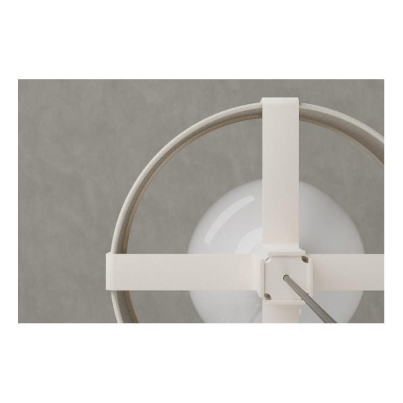 Biała lampa wisząca Okolo 35 z białym tekstylnym abażurem Grupa Products