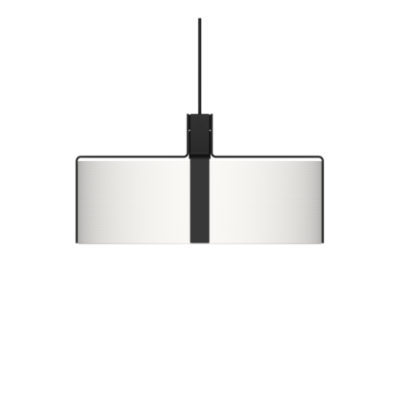 Czarna lampa wisząca Okolo 47 z białym tekstylnym abażurem Grupa Products