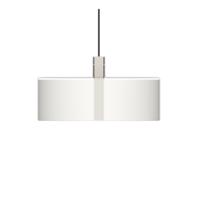 Biała lampa wisząca Okolo 47 z białym tekstylnym abażurem Grupa Products