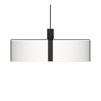 Czarna lampa wisząca Okolo 60 z białym tekstylnym abażurem Grupa Products