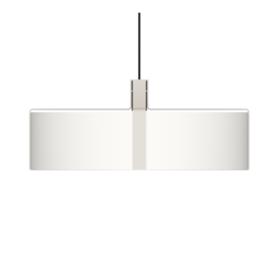 Biała lampa wisząca Okolo 60 z białym tekstylnym abażurem Grupa Products