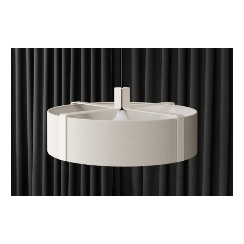 Biała lampa wisząca Okolo 60 z białym tekstylnym abażurem Grupa Products