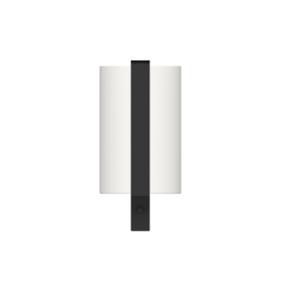 Czarna lampa ścienna Okolo Wall Small z białym tekstylnym abażurem Grupa Products
