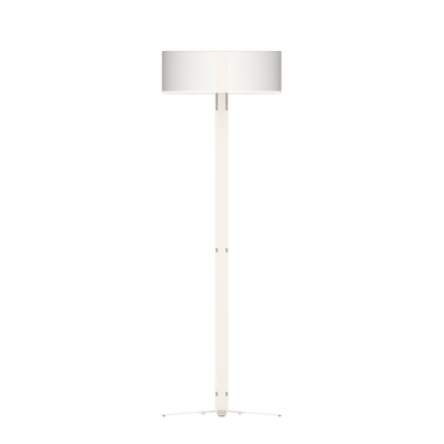 Biała lampa podłogowa Okolo z białym tekstylnym abażurem Grupa Products