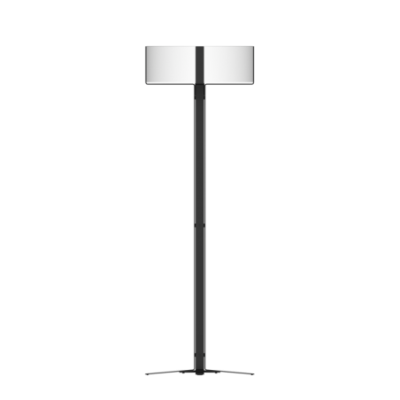 Czarna lampa podłogowa Okolo z białym tekstylnym abażurem Grupa Products